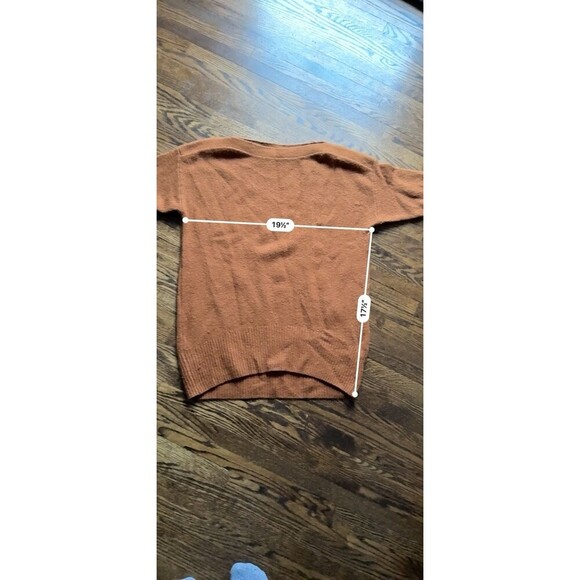 Anthropologie Brown Naomi Merino Wool Blend Boat Neck Sweater Size XSmall boho - Picture 6 of 7